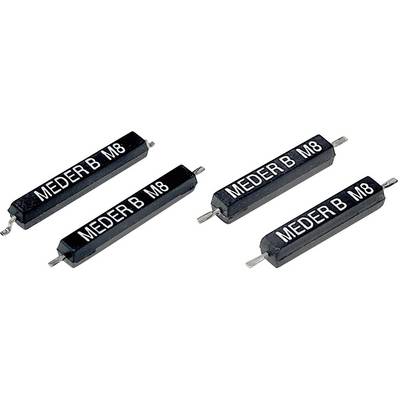 Four black electronic components with the inscription 'MEDER B M8', each with two terminals, arranged in two rows.