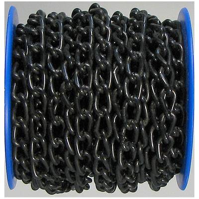 A roll with a black, tightly wound chain that can be used for fastening or decoration.