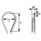 Figure shows a metallic caliper; T for height, I for inner diameter, W for width, and D for thickness are indicated.