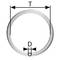 'Sketch of a circular ring with diameter D and width T, labelled with dimensions, presented as a technical detail.'