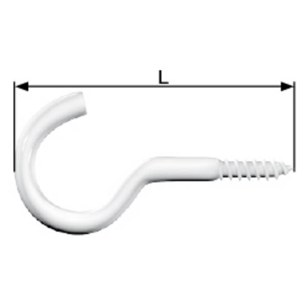 dörner + helmer 4811504 Screw hooks zinc white 65 mm 40 pc(s)
