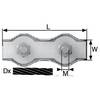 dörner + helmer 4814444 Rope clip 2 mm Steel zinc galvanized 20 pc(s)