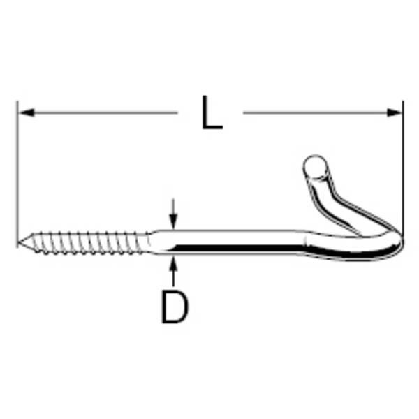 dörner + helmer 4814824 Screw hooks zinc 10x 14 cm 6 pc(s)
