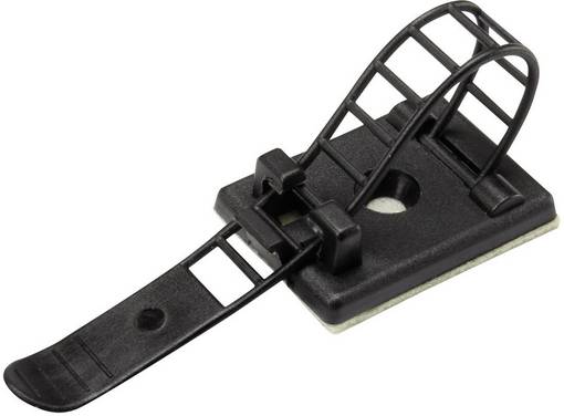 TRU COMPONENTS WCT-64 Cable mount Self-adhesive, Screw fixing 1206770 Bundle Ø range 16 mm (max)  + strap Black 25 pc(s)
