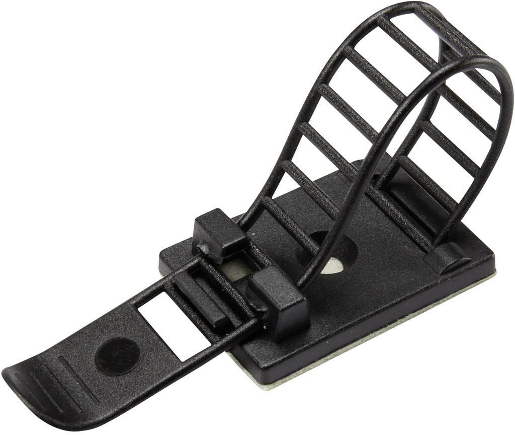 TRU COMPONENTS WCT-85 Cable mount Self-adhesive, Screw fixing 1206772 Bundle Ø range 22 mm (max) + strap Black 25 pc(s)