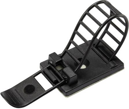 TRU COMPONENTS WCT-85 Cable mount Self-adhesive, Screw fixing 1206772 Bundle Ø range 22 mm (max)  + strap Black 25 pc(s)