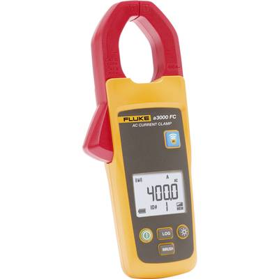A yellow and red Fluke measuring device for alternating current, displaying '400.0 A' on the screen. Suitable for electrical inspections.