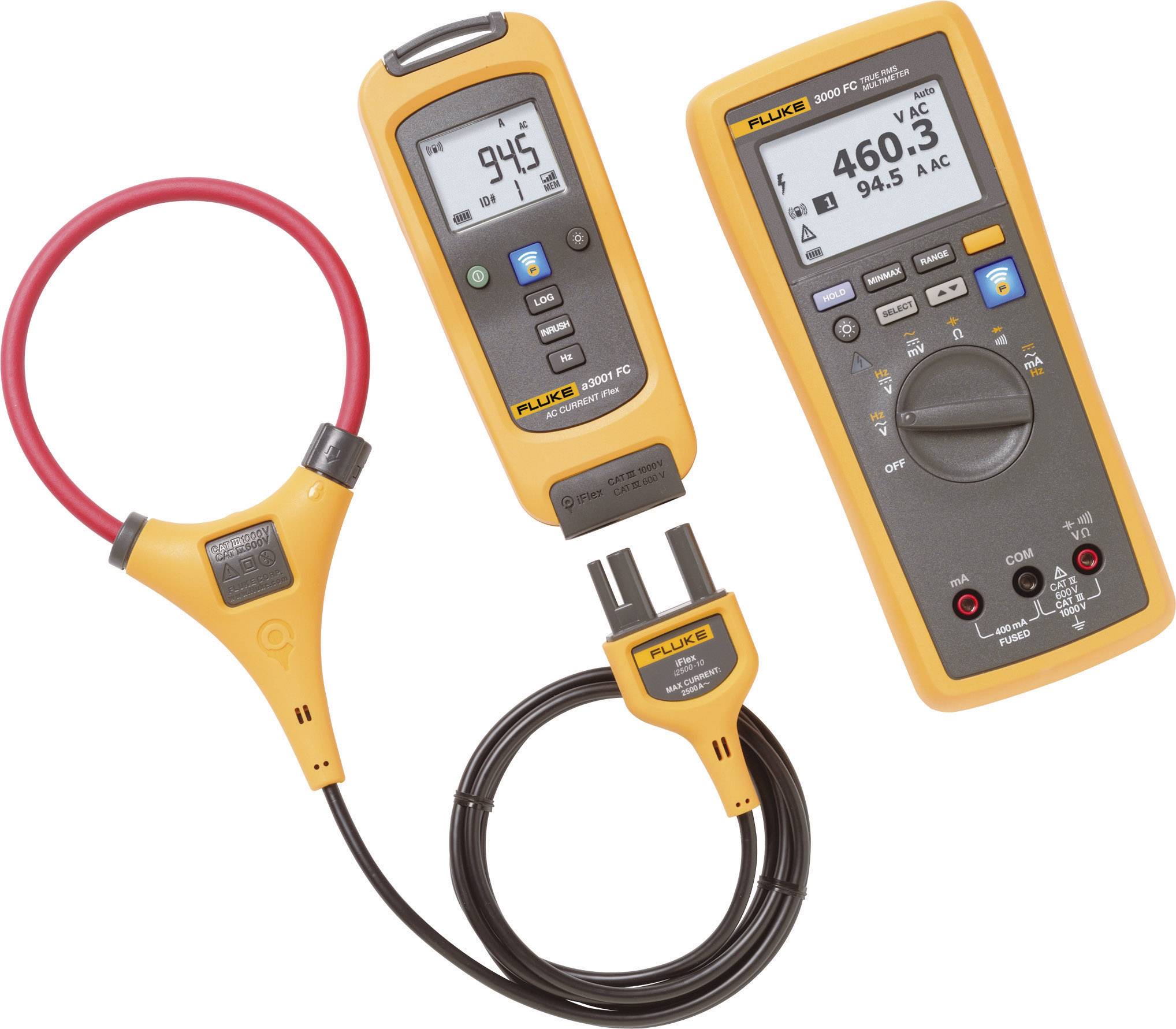 Fluke FLK-A3001 FC KIT Clamp meter, Handheld multimeter Digital Graphics display, Data logger CAT III 1000 V, CAT IV 600 V Display (counts): 10000