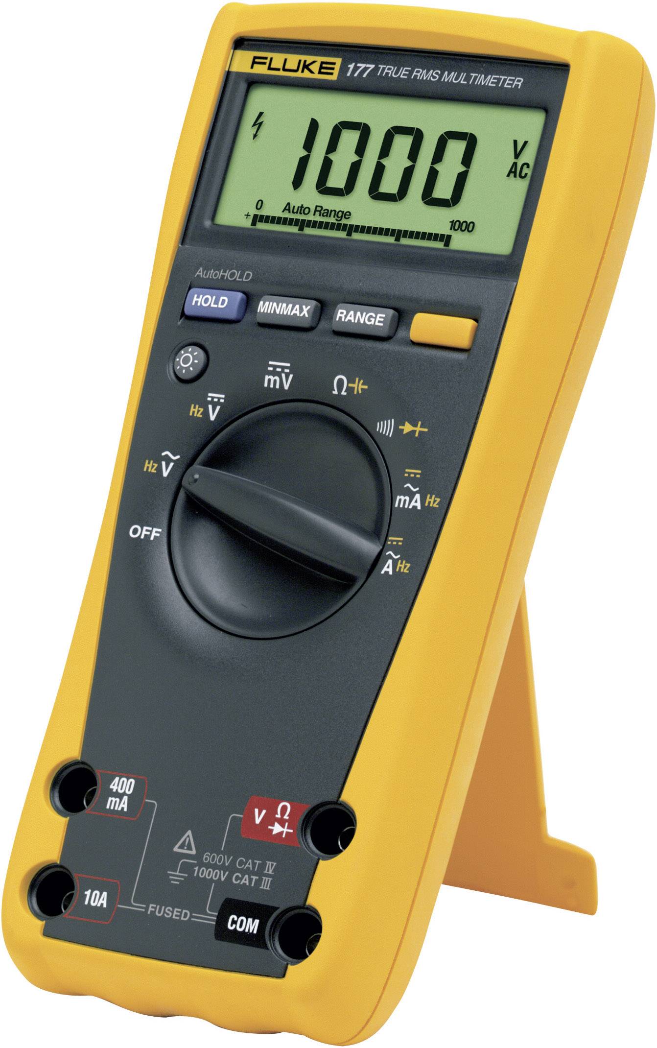 Fluke 177 Handheld multimeter Digital CAT III 1000 V, CAT IV 600 V Display (counts): 6000