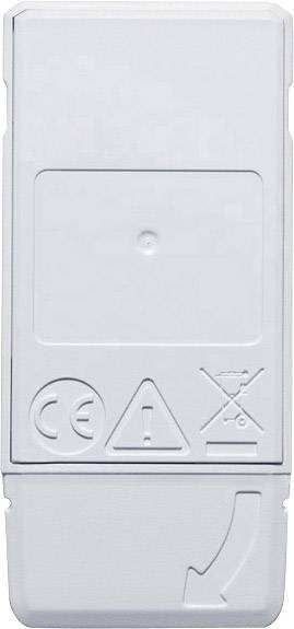 White plastic cartridge with CE and warning symbols, shows electrical component or accessory.