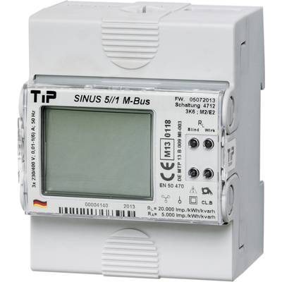 TIP - Thüringer Industrie Produkte SINUS 5//1 S0 Electricity meter (3-phase) incl. converter jack  Digital  MID-approved