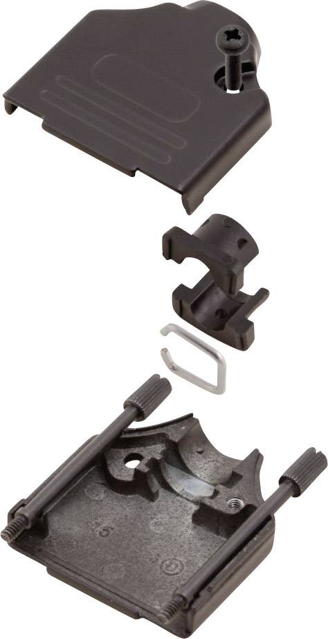 MH Connectors MHDTZK9-BK-K 6560-0815-01 D-SUB housing Number of pins: 9 Metal 180 ° Black 1 pc(s)