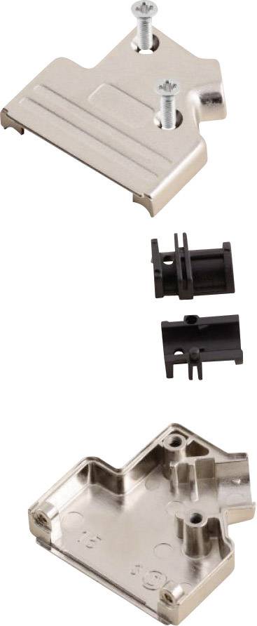 MH Connectors MHDVSL09-K 6560-0206-31 D-SUB housing Number of pins: 9 Metal 45 ° Silver 1 pc(s)