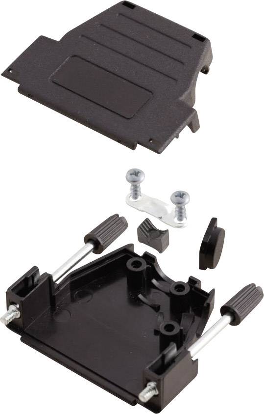 MH Connectors MHDSSK-P-9-L-K 6260-0107-01 D-SUB housing Number of pins: 9 Plastic 180 °, 45 ° Black 1 pc(s)