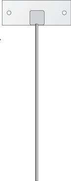 A simple drawing shows a thin vertical rod connected to a rectangular plate at its top.