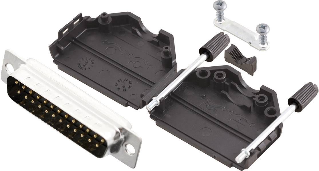 MH Connectors MHDPPK25-DB25P-K D-SUB pin strip set 180 ° Number of pins: 25 Solder bucket 1 pc(s)