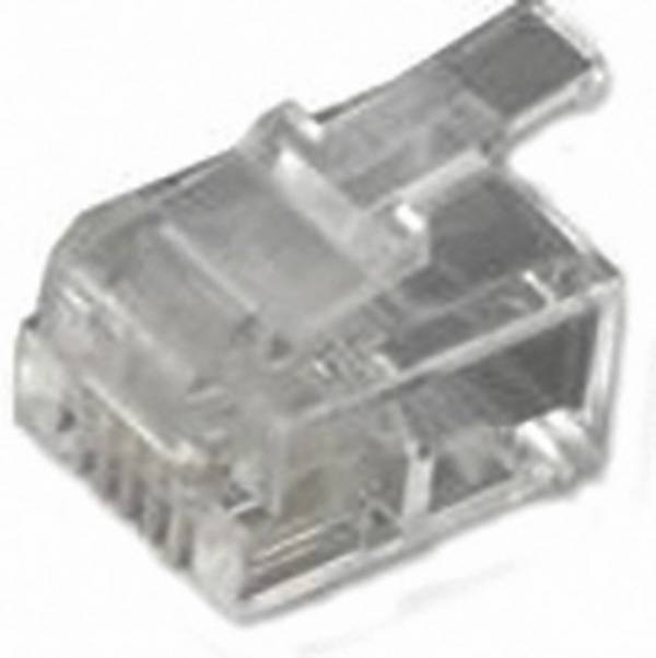 MH Connectors MHRJ126P4CR RJ11 modular plug 6510-0104-03 Plug, straight  Pins: 6P4C  Transparent 1 pc(s)