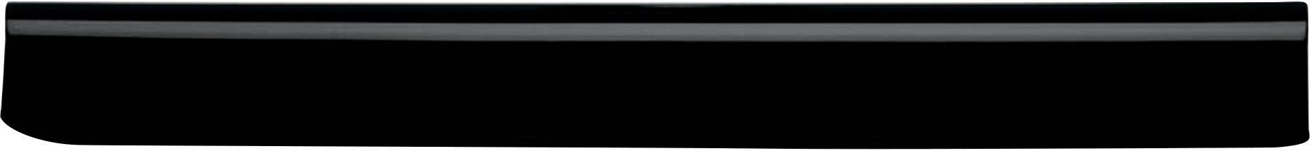 A black, flat strip with a glossy surface.