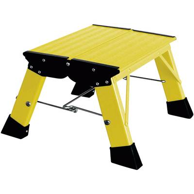 Krause Treppy PlusLine 130334 Aluminium Step stool Folding Operating height (max.): 2.20 m Yellow 1.8 kg
