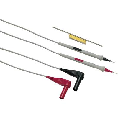 Measurement lead set with two test probes, red and black, and a yellow measuring stick. Suitable for electrical measurements and tests.