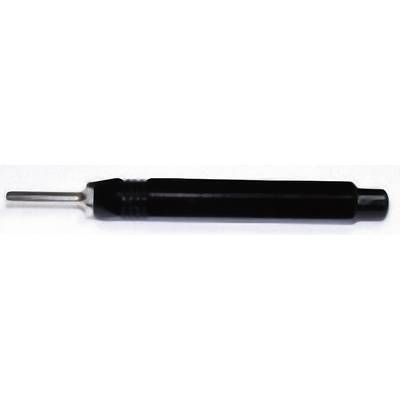 A black pen-like device with a metallic tip, possibly a soldering iron or a tool for precision work.