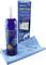 'Duo-Clean cleaning set by Rogge, comprising a blue bottle and a cloth, suitable for TFT, LCD and plasma screens.'