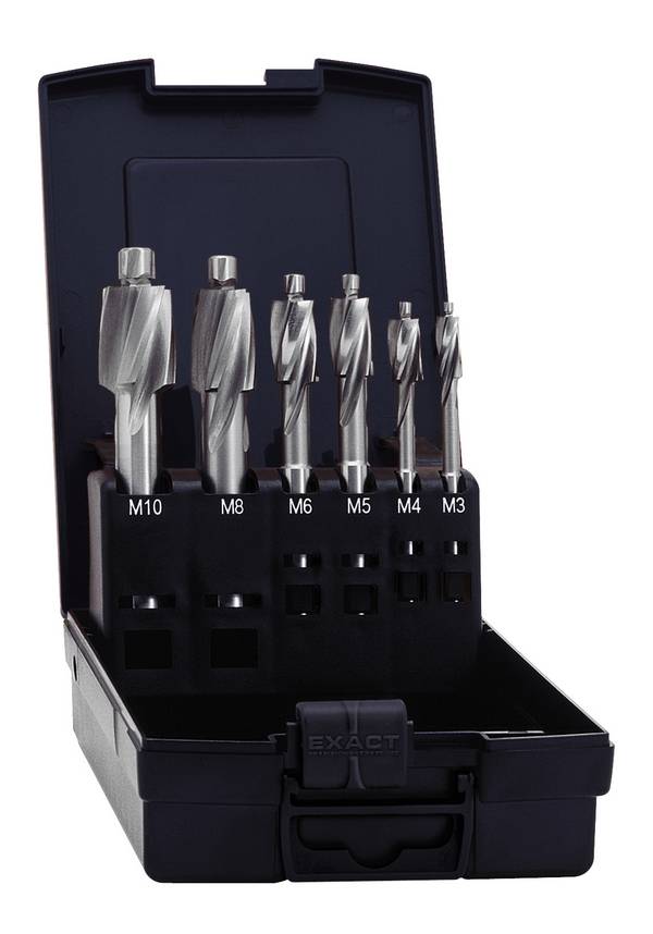 Exact HSS-Flachsenkersatz M3-M10 DIN373 Durchgang/fein plus6 05862 Countersink 6-piece 2.5 mm, 3.3 mm, 4.2 mm, 5 mm, 6.8 mm, 8.5 mm HSS Cylinder shank 1 Set