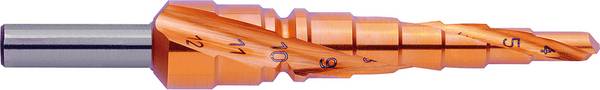 Exact 07031  HSS Step drill bit   Total length 80 mm TiN  Triangular shank 1 pc(s)