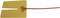 A yellow moisture sensor with red wires for detecting liquid levels, suitable for electronic applications.