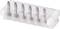 White plastic connector strip with six metal pins, photographed from the side against a white background.