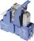 A blue electric relay module, Type 94.04 by Finder, suitable for 10A and 250V applications, with CE and UL approvals.