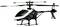 A black and white model helicopter with two rotor blades. The body is sleek and aerodynamically shaped.