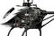 A remote-controlled model helicopter in close-up, showing the structure and mechanisms, including the frame and rotor mountings.