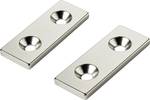 NdFeB magnet square with inner holes, 1 pair