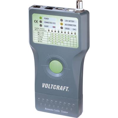 Cable tester CT5 VOLTCRAFT CT-5   Suitable for RJ-45, BNC, RJ-11, IEE 1394, USB