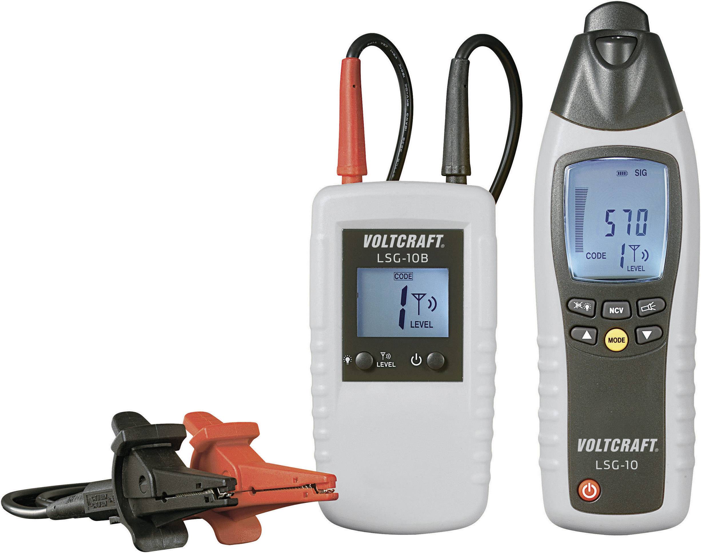 Digital cable route tracer with two modules for detecting cable routes. One module displays the code 'T' with Level 1.