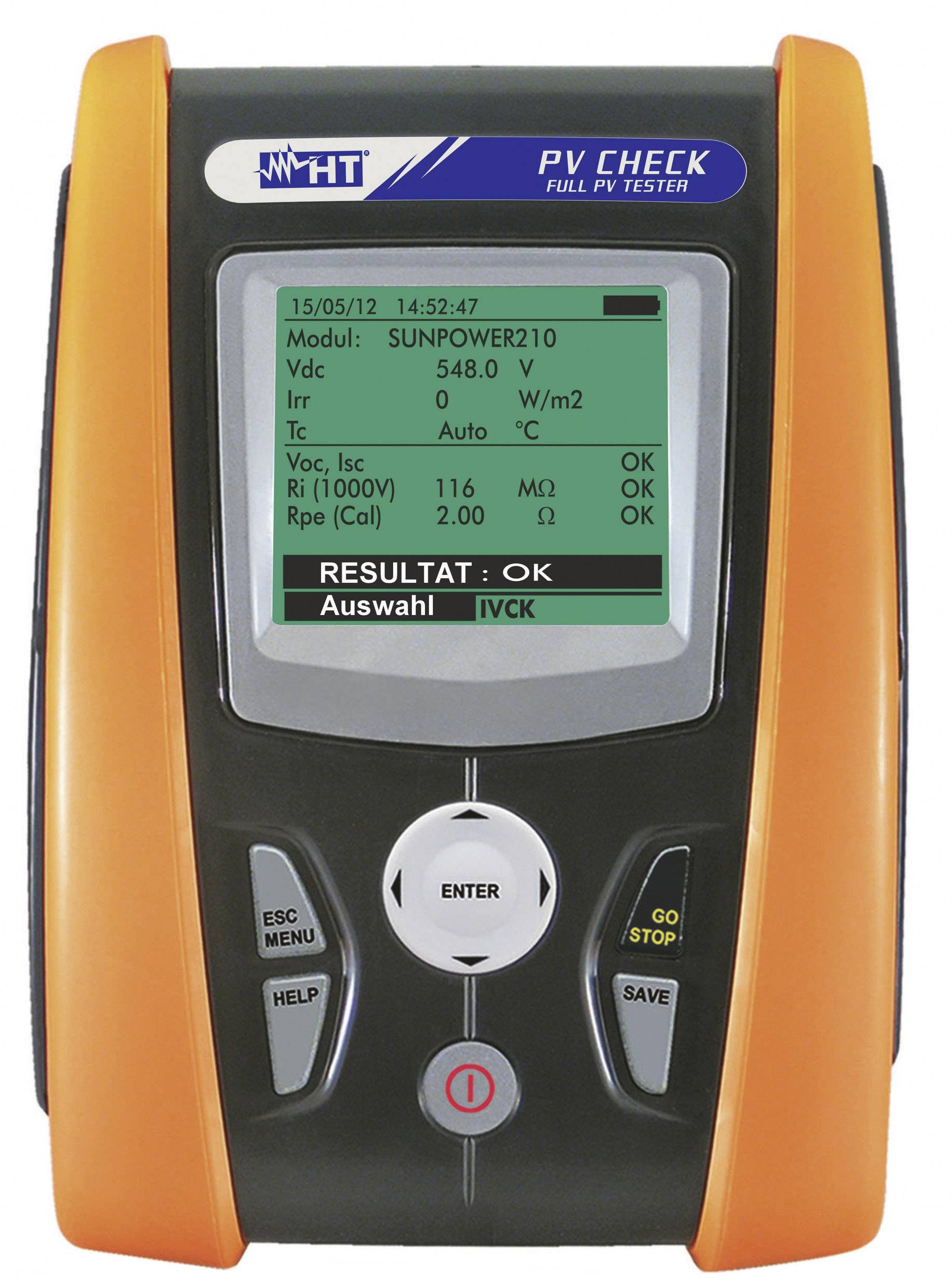 HT Instruments PV-CHECKs Electrical tester VDE standard 0126