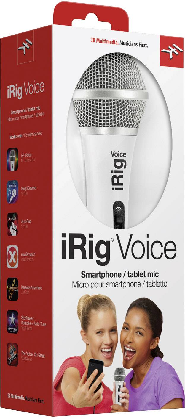 IK Multimedia iRig Voice Handheld Microphone (vocals) Transfer type (details):Corded Microphone (3.5 mm jack), Microphone (6.3 mm jack) Corded