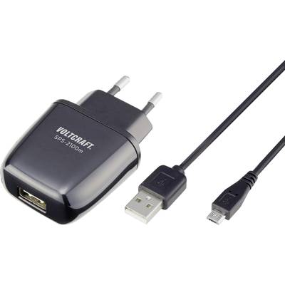 VOLTCRAFT SPS-2100m USB charger 10.5 W Mains socket Max. output current 2100 mA No. of outputs: 1 x USB, Micro USB Raspb