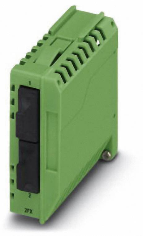 Green electronic module with two black switches on the side.