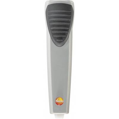 Digital thermometer with a grey casing and black head; a logo with the inscription 'testo' at the bottom.