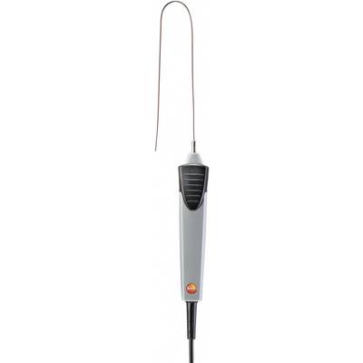 Handheld thermometer with long metal probe, suitable for deep temperature measurements. Standard model for precise readings in laboratory environments.