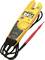 Digital voltage and current measuring device with display showing '22.6 AC'. Yellow casing with black and red test leads.