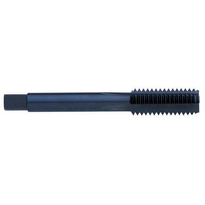 Tap with a fluted cutting head and smooth shank, used for threading.