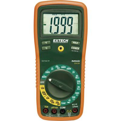 Extech EX410A Handheld multimeter Calibrated to (ISO standards) Digital  CAT III 600 V Display (counts): 2000