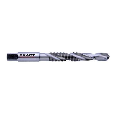 Drill attachment with spiral and the inscription 'EXACT'. Used for precise drilling and thread cutting.