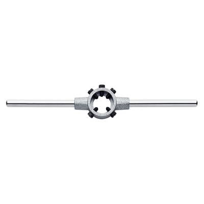 Thread cutting tool with metal handle and circular cutting insert, suitable for precision mechanical work.