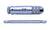 A metal drill with an interchangeable drill head and knurled handle lies horizontally. Beneath it is a precise, long drill bit.