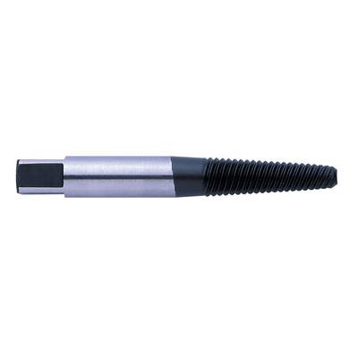 A conical metal tap with a right-hand spiral taper, featuring a smooth shank at the left-hand end.