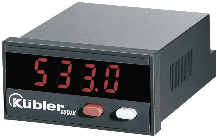 A digital counter with a red LED display shows the number '533.0'. There are two buttons: one red and one white.